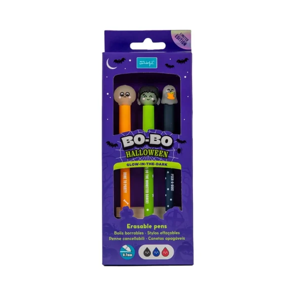 Conjunto de 3 canetas apagáveis Bo-Bo - Glow in the dark